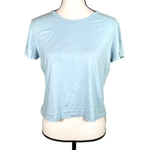 Zara Light Blue Cropped T-Shirt